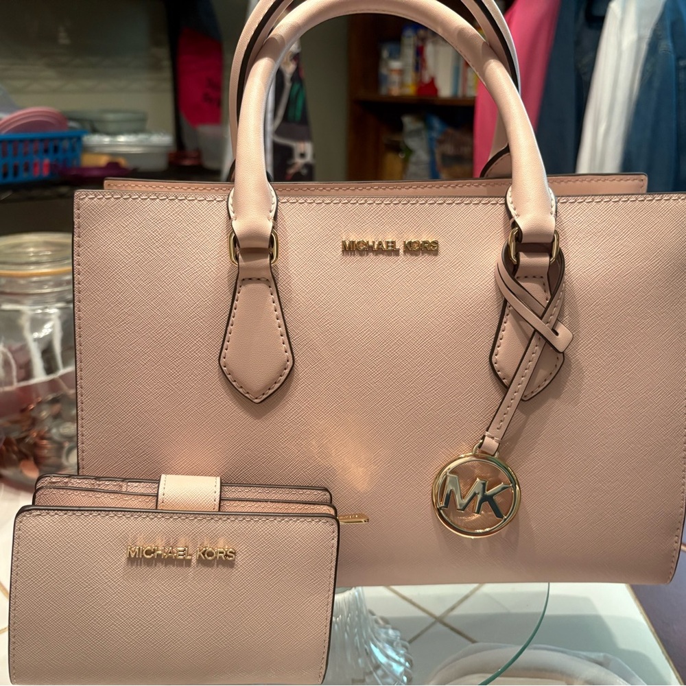 Michael Kors Pink Satchel with Gold Hardware